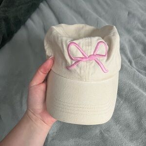Pink Bow Baseball Hat